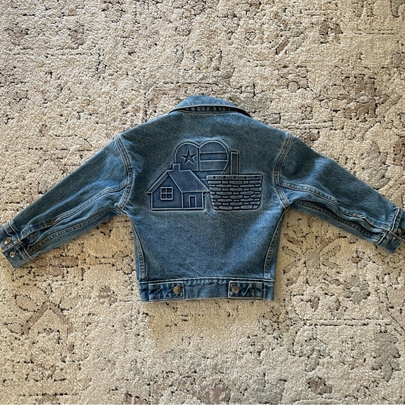 tyca Vintage Girl’s Embossed Denim/Jean Jacket - Size 4 - Picture 1 of 9